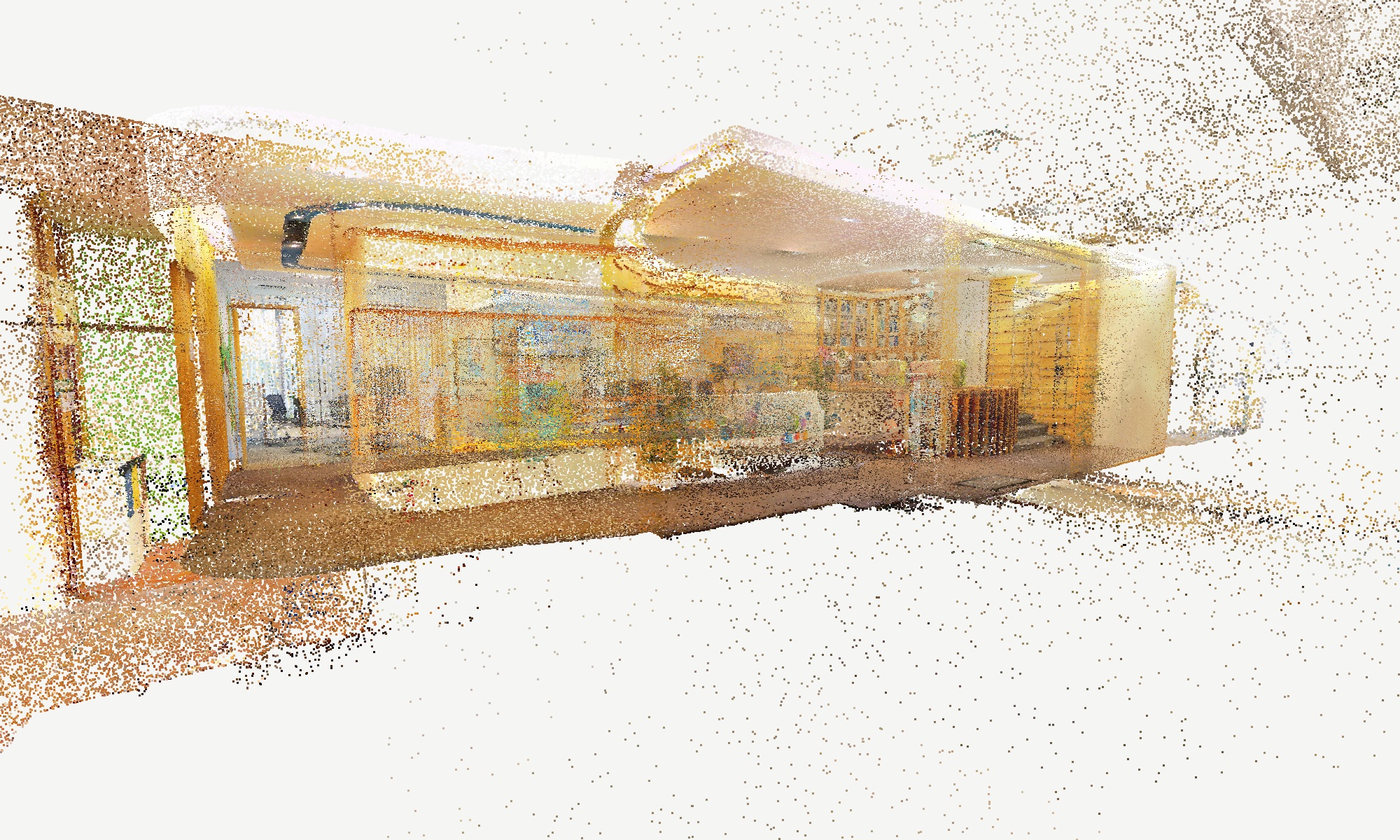 Interior view rendered from the office point cloud