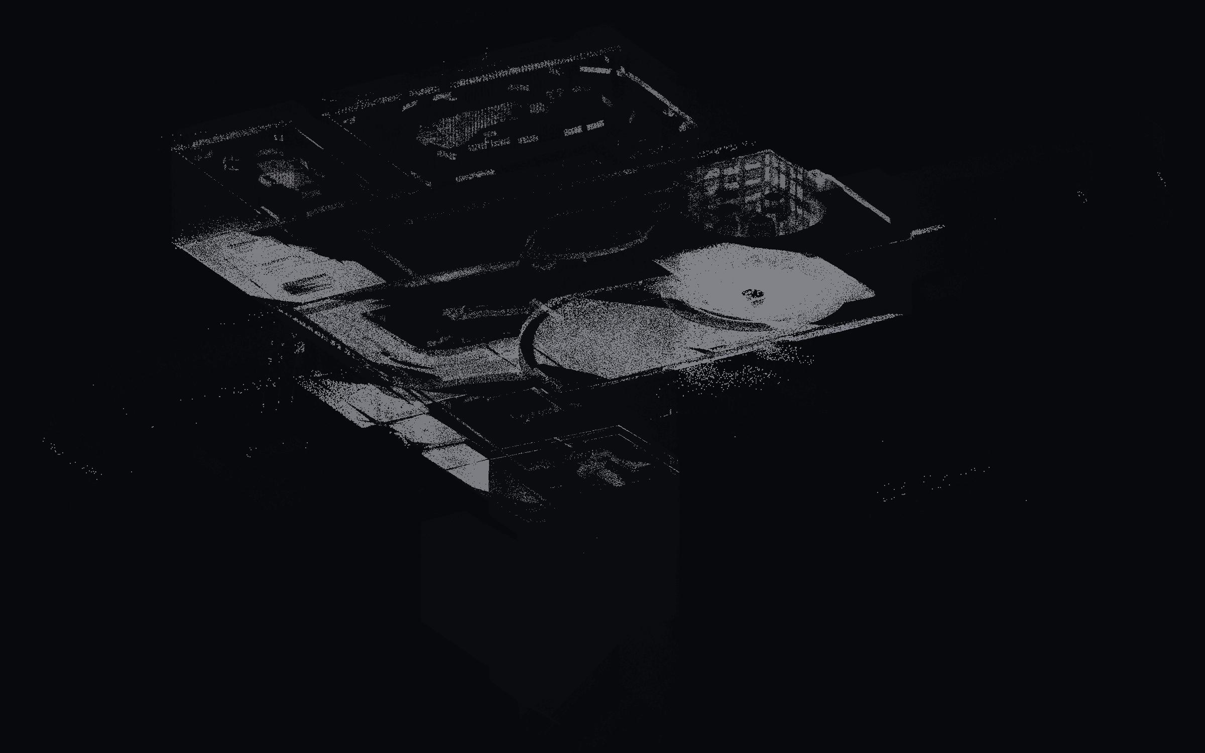 Ceilings highlighted in the point cloud